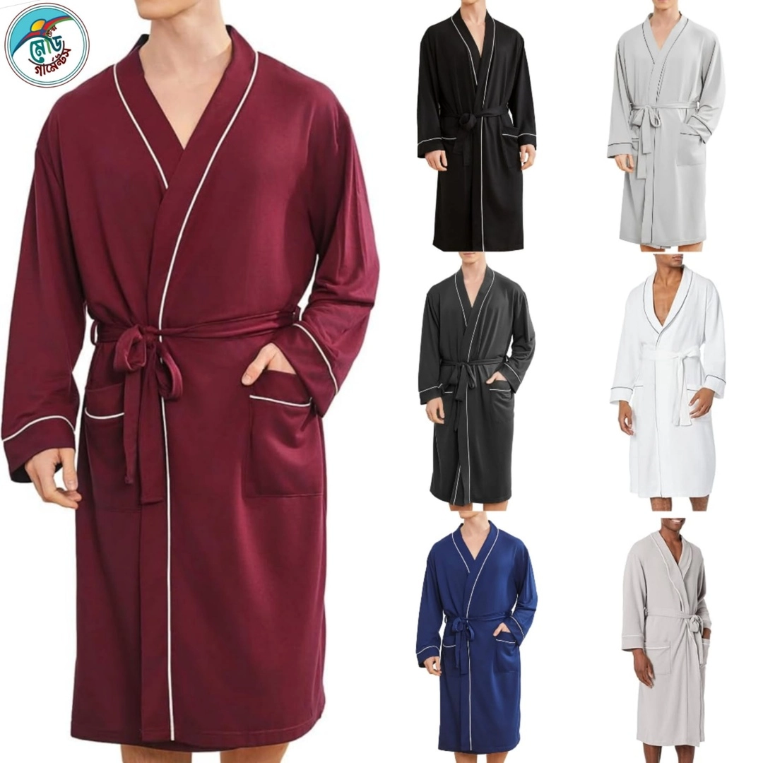 Ultimate Comfort: Soft Knee-Length Robe with Pockets for Men